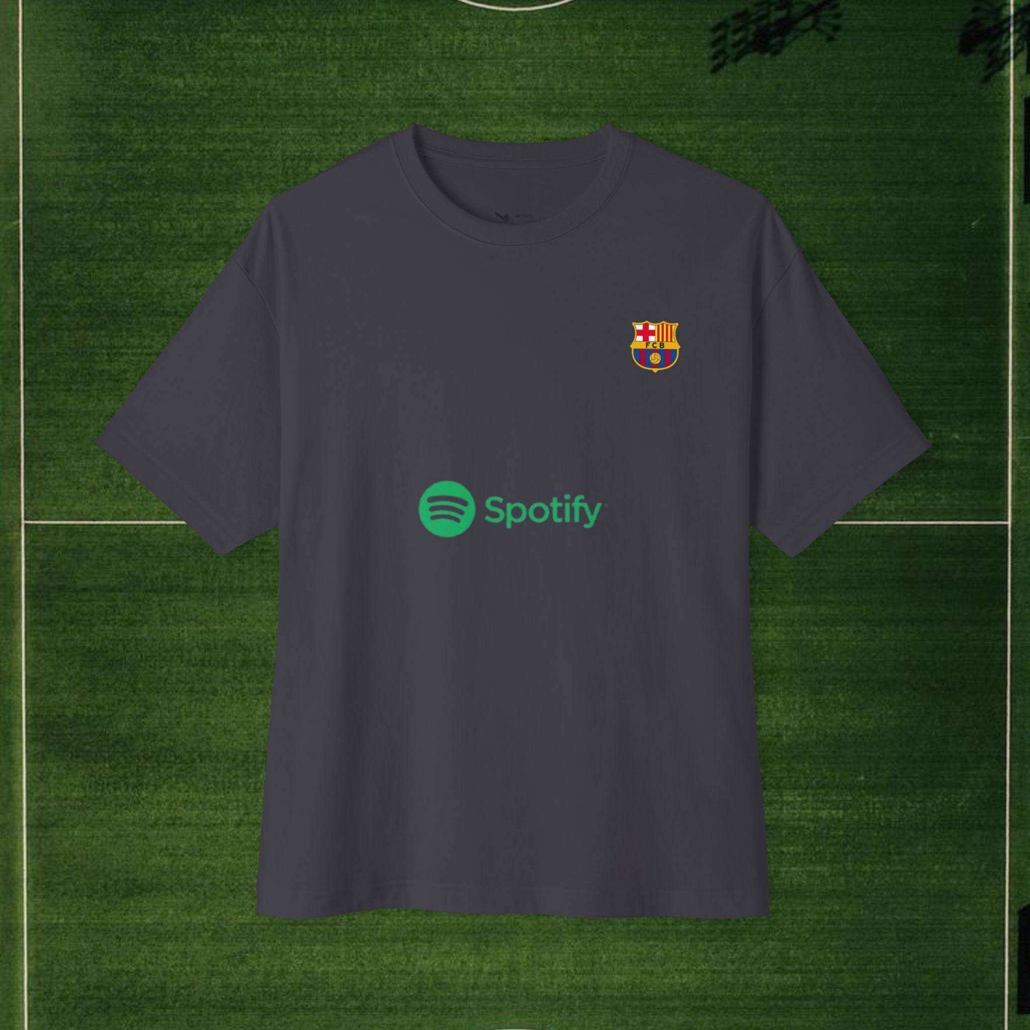 Lamela Mahd/Spotify FC Barcelona Fan Tee — Oversized Boxy Soccer T‑Shirt