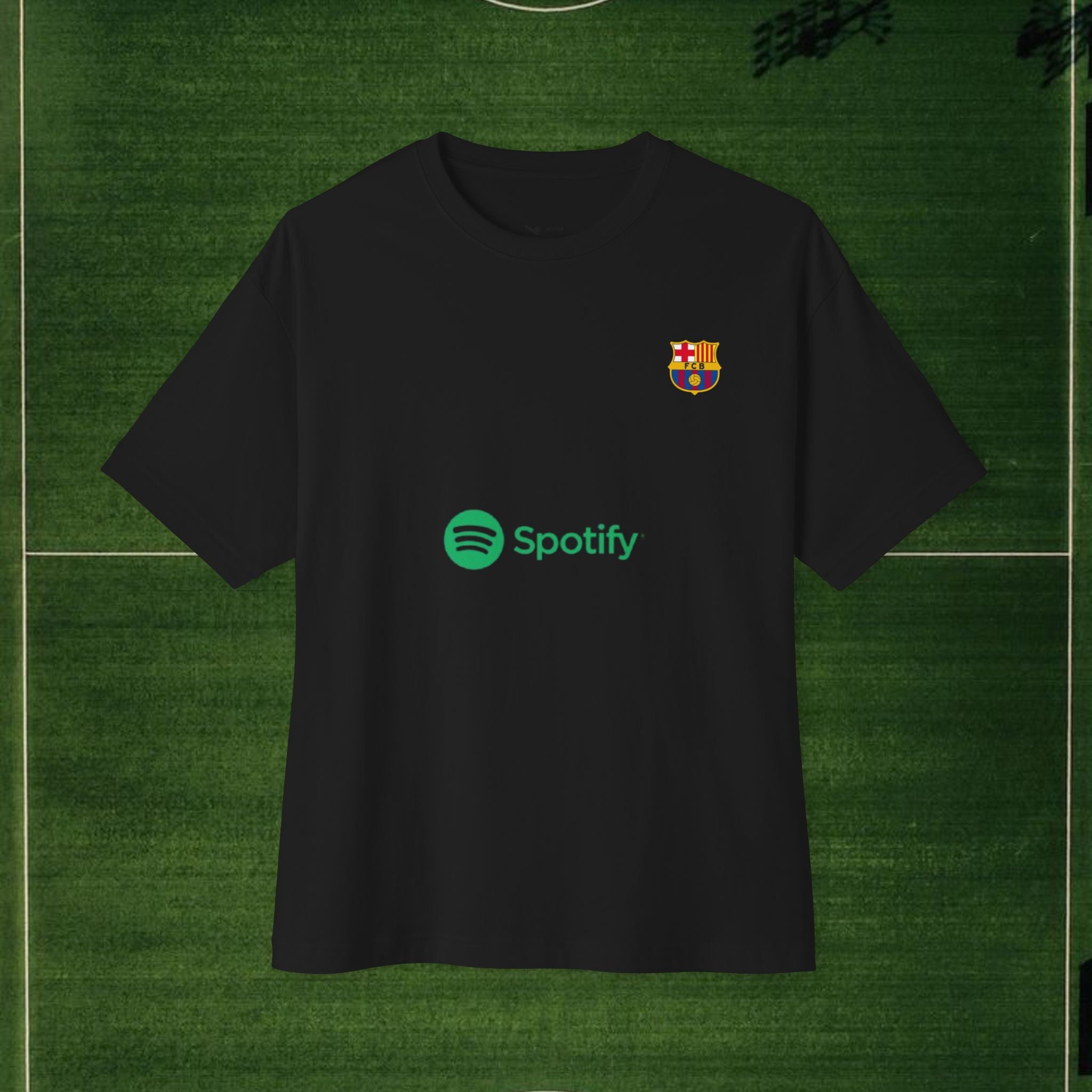 Lamela Mahd/Spotify FC Barcelona Fan Tee — Oversized Boxy Soccer T‑Shirt