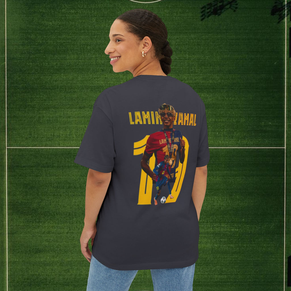 Lamela Mahd/Spotify FC Barcelona Fan Tee — Oversized Boxy Soccer T‑Shirt