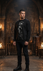 Warrior Crewneck Sweatshirt — Spartan Gladiator Graphic Pullover