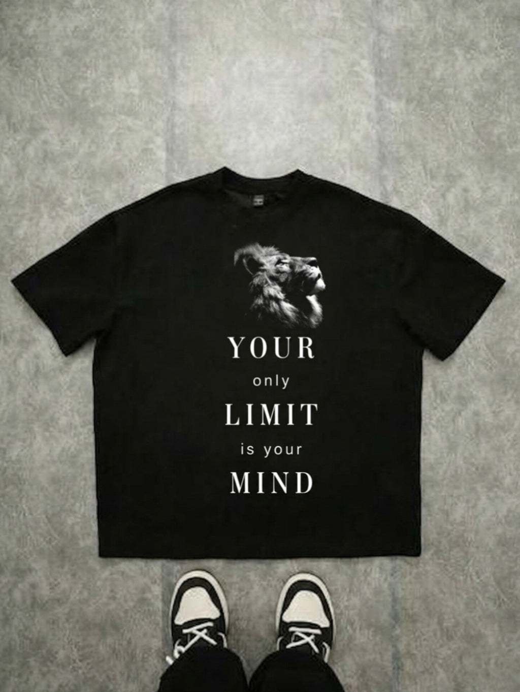 Lion Crown T‑Shirt — "Your Only Limit Is Your Mind" Motivational Graphic Tee Printify