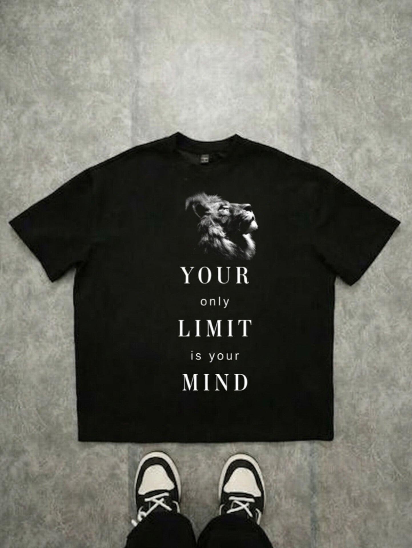 Lion Crown T‑Shirt — "Your Only Limit Is Your Mind" Motivational Graphic Tee