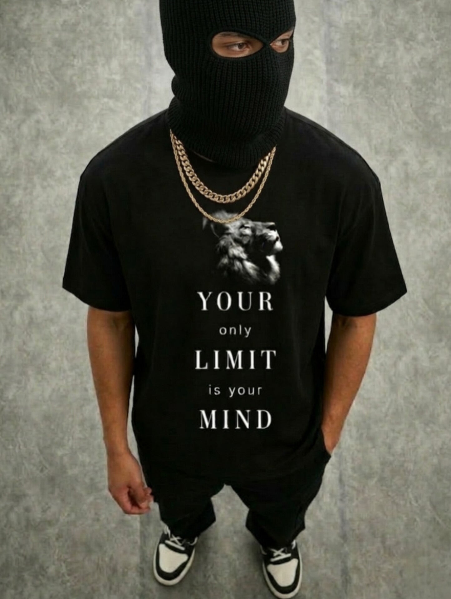 Lion Crown T‑Shirt — "Your Only Limit Is Your Mind" Motivational Graphic Tee