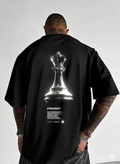 Chess Queen Graphic T-Shirt — Metallic 3D King/Queen Design