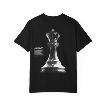 Chess Queen Graphic T-Shirt — Metallic 3D King/Queen Design Printify