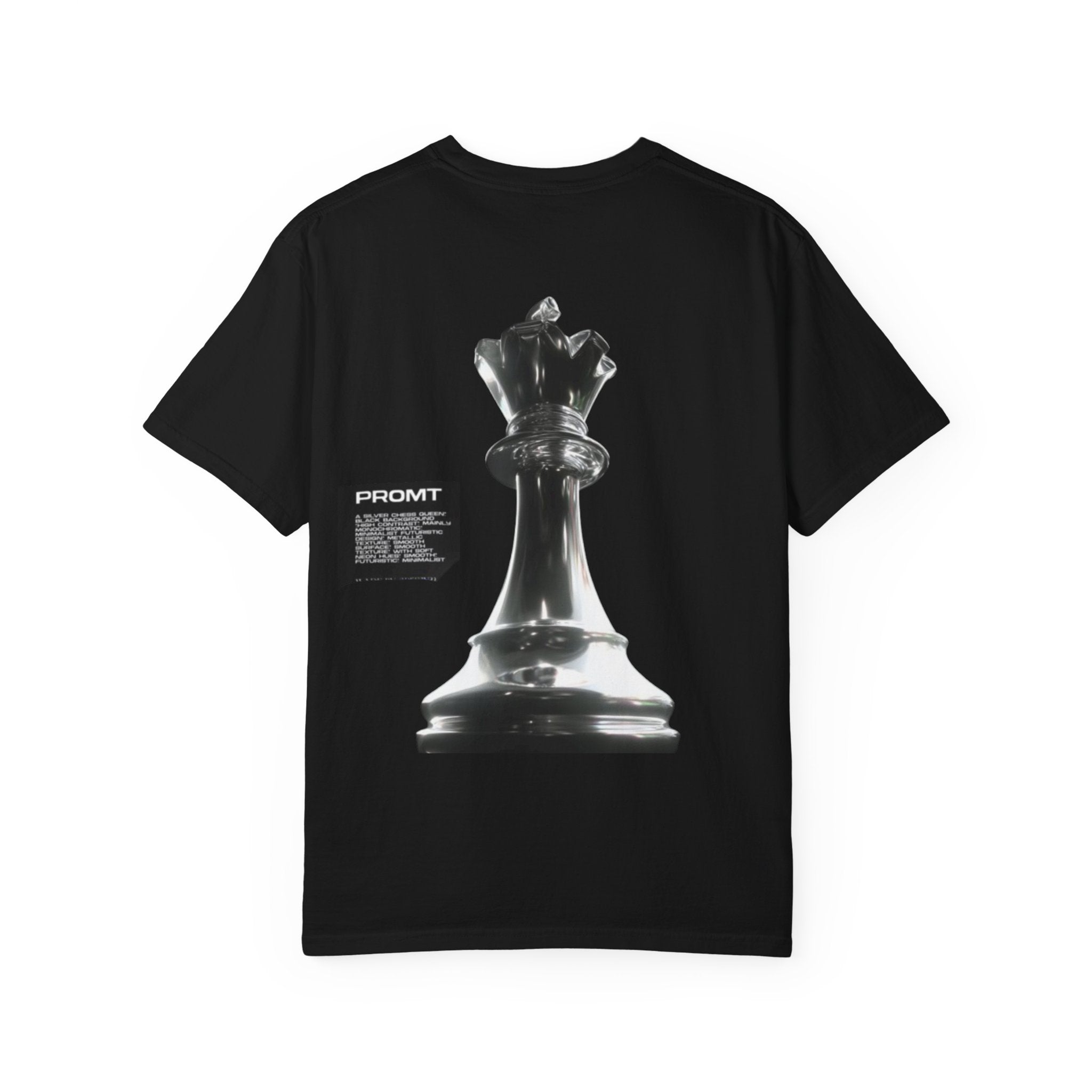 Chess Queen Graphic T-Shirt — Metallic 3D King/Queen Design