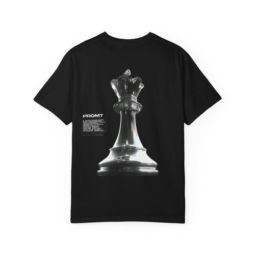 Chess Queen Graphic T-Shirt — Metallic 3D King/Queen Design
