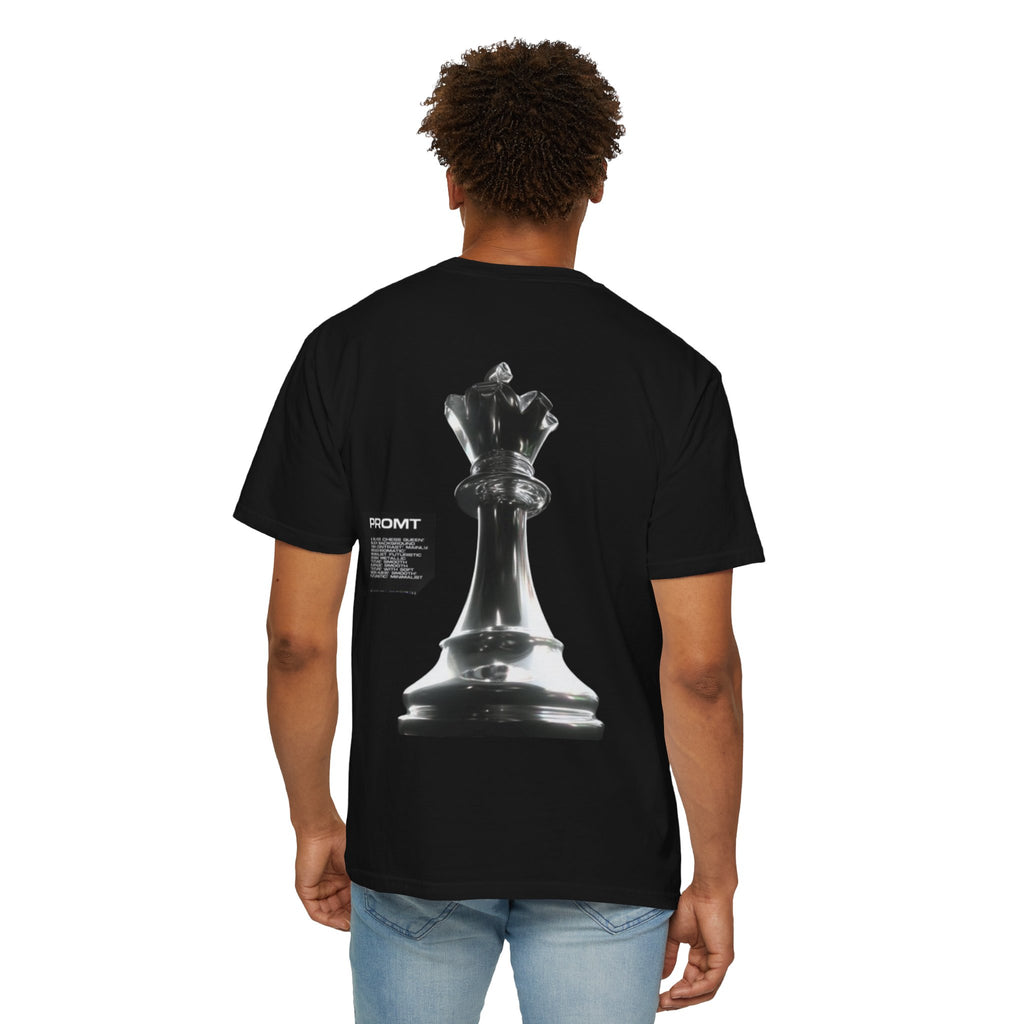 Chess Queen Graphic T-Shirt — Metallic 3D King/Queen Design
