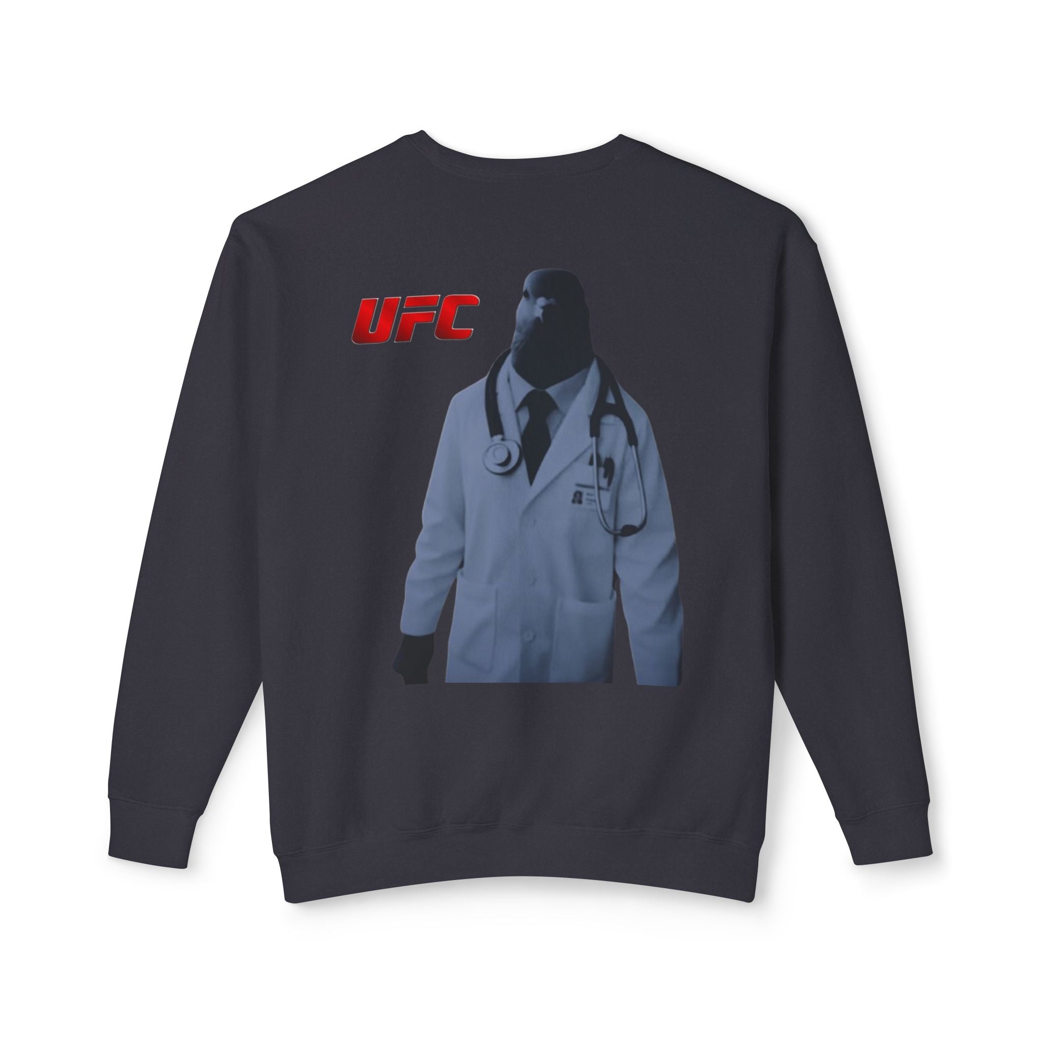 UFC Doctor Pigeon Crewneck Sweatshirt — Red UFC Logo Front