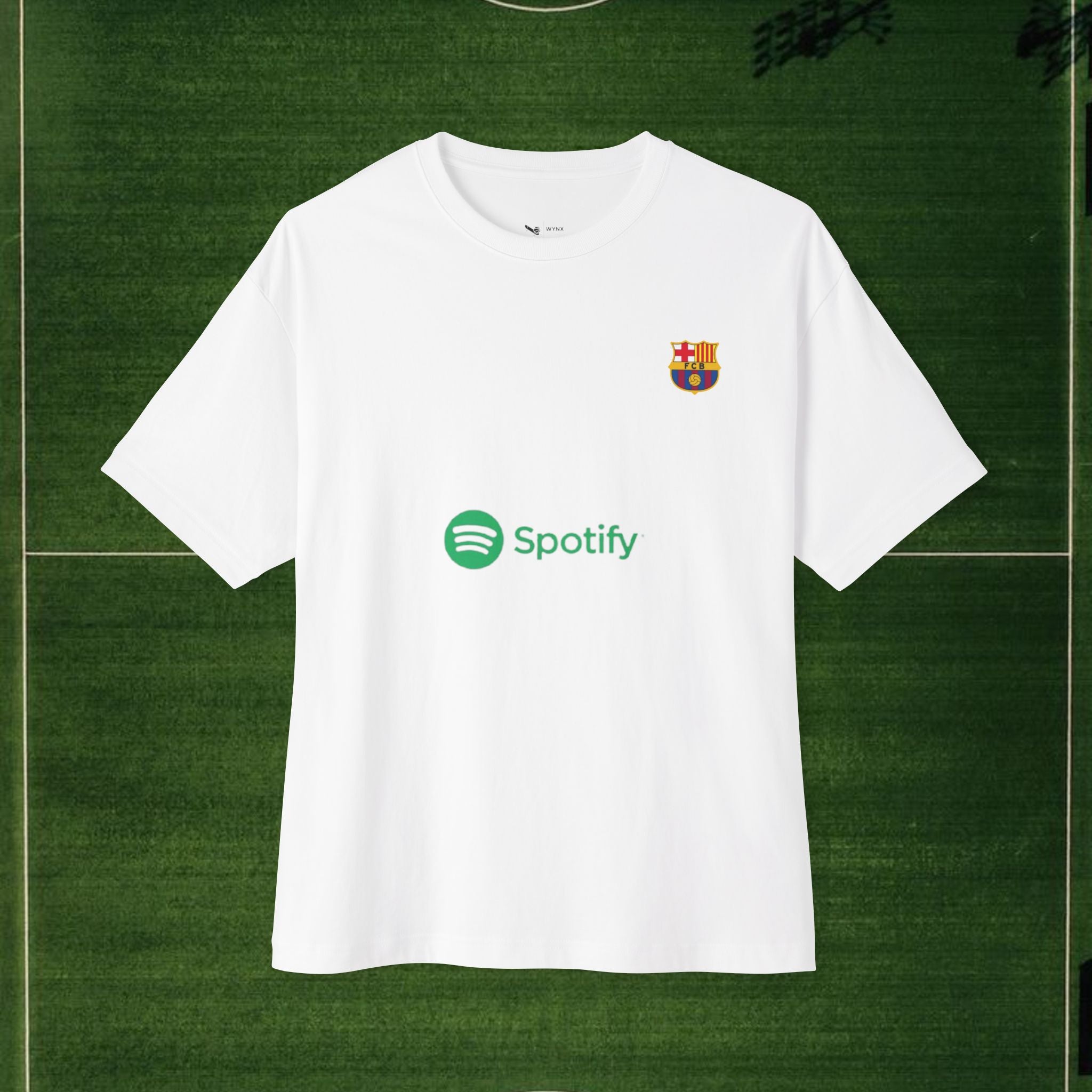 Lamela Mahd/Spotify FC Barcelona Fan Tee — Oversized Boxy Soccer T‑Shirt