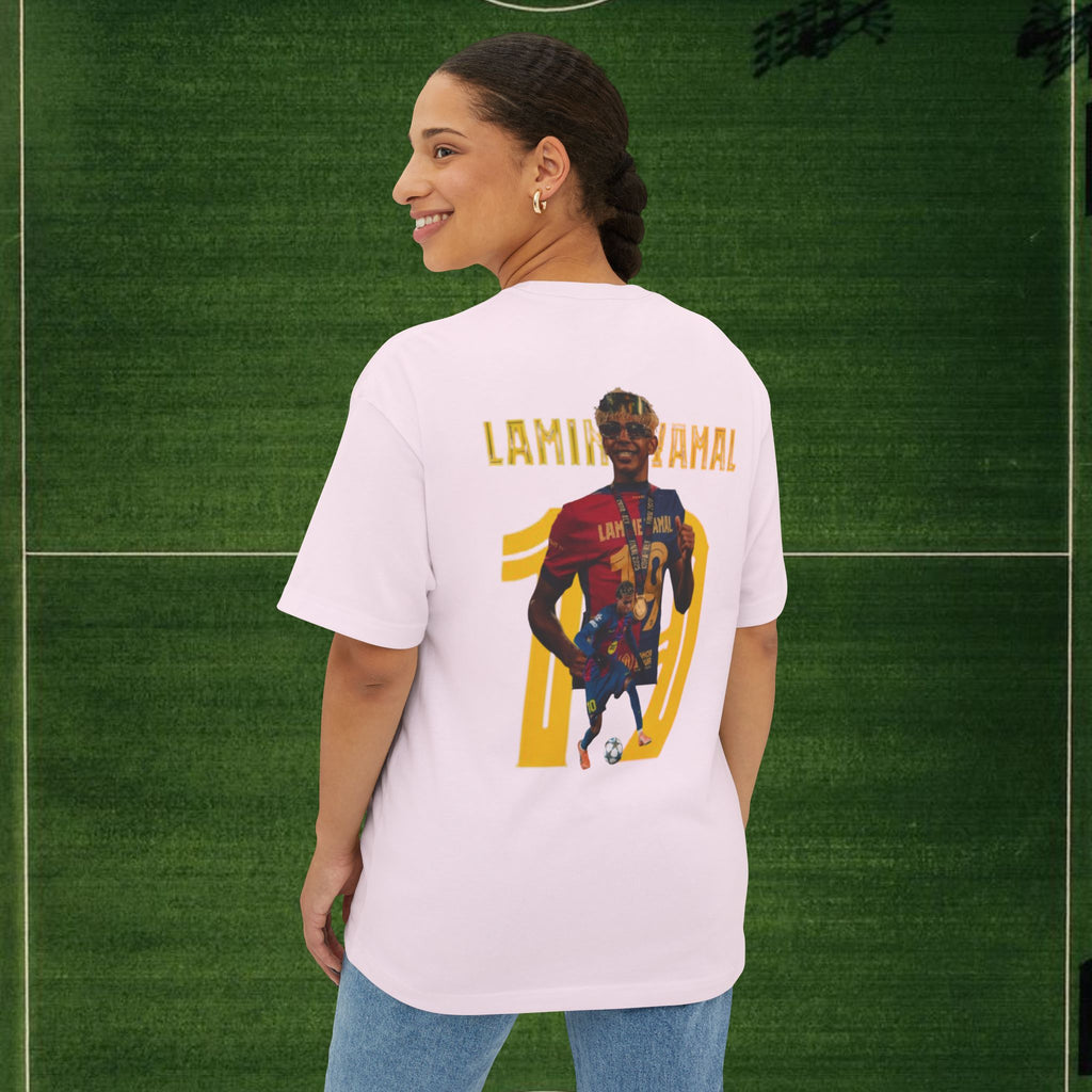 Lamela Mahd/Spotify FC Barcelona Fan Tee — Oversized Boxy Soccer T‑Shirt
