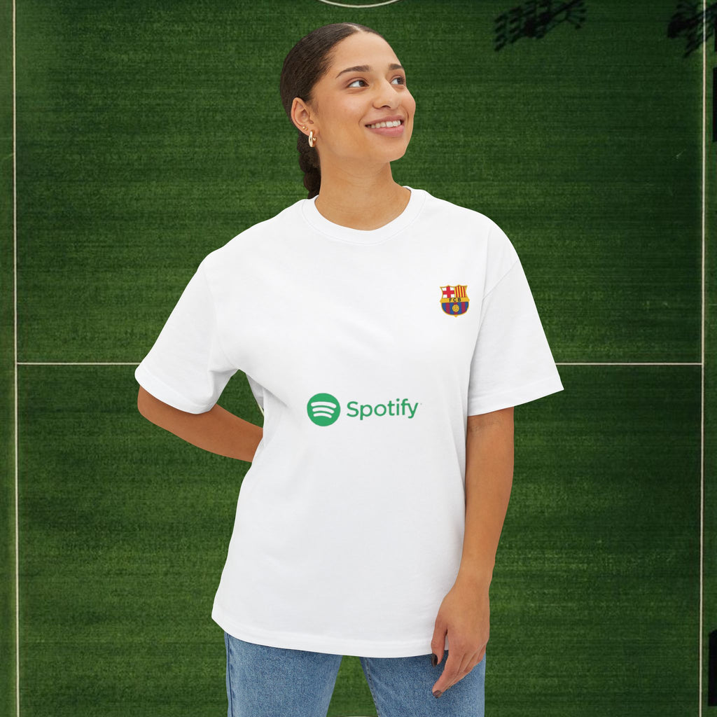 Lamela Mahd/Spotify FC Barcelona Fan Tee — Oversized Boxy Soccer T‑Shirt